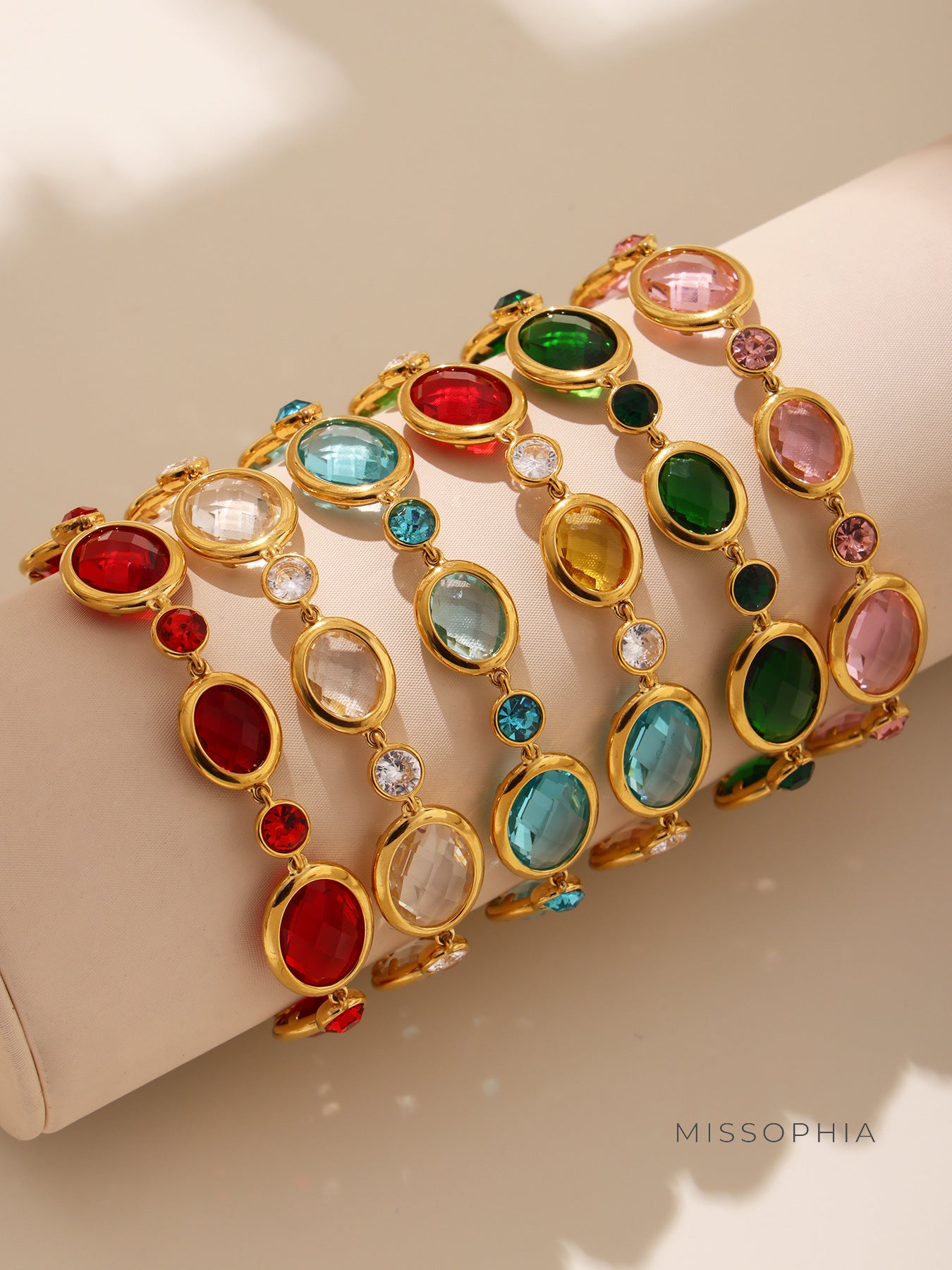 Aries Oval Cut Gemstone Bracelet [TBPHEQKJ]