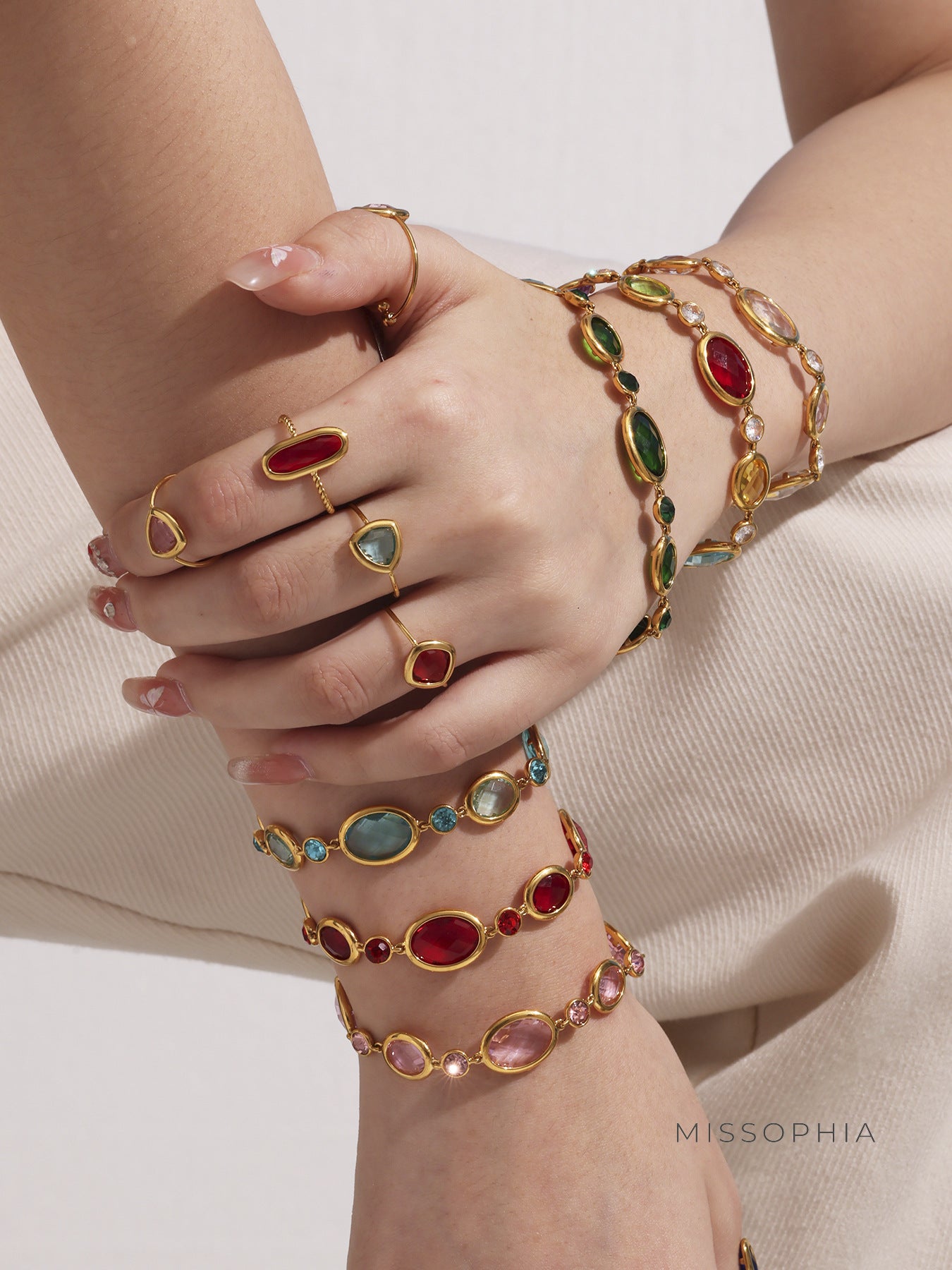 Aries Oval Cut Gemstone Bracelet [LQUO5S6L]