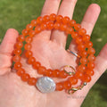 Arlyn Orange Stone Pearl Necklace [KW73J5VQ]