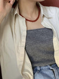 Aseel Red Agate Beaded Necklace [U46CGZVQ]