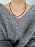 Aseel Red Agate Beaded Necklace [9I0FUOFD]