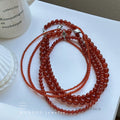 Aseel Red Agate Beaded Necklace [PJAYAJDM]