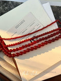 Aseel Red Agate Beaded Necklace [QMXUG49T]
