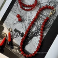 Aseel Red Agate Beaded Necklace [RJC1186R]
