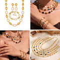 Asia Faceted Opal Gold Jewelry Set [LK339TUD]