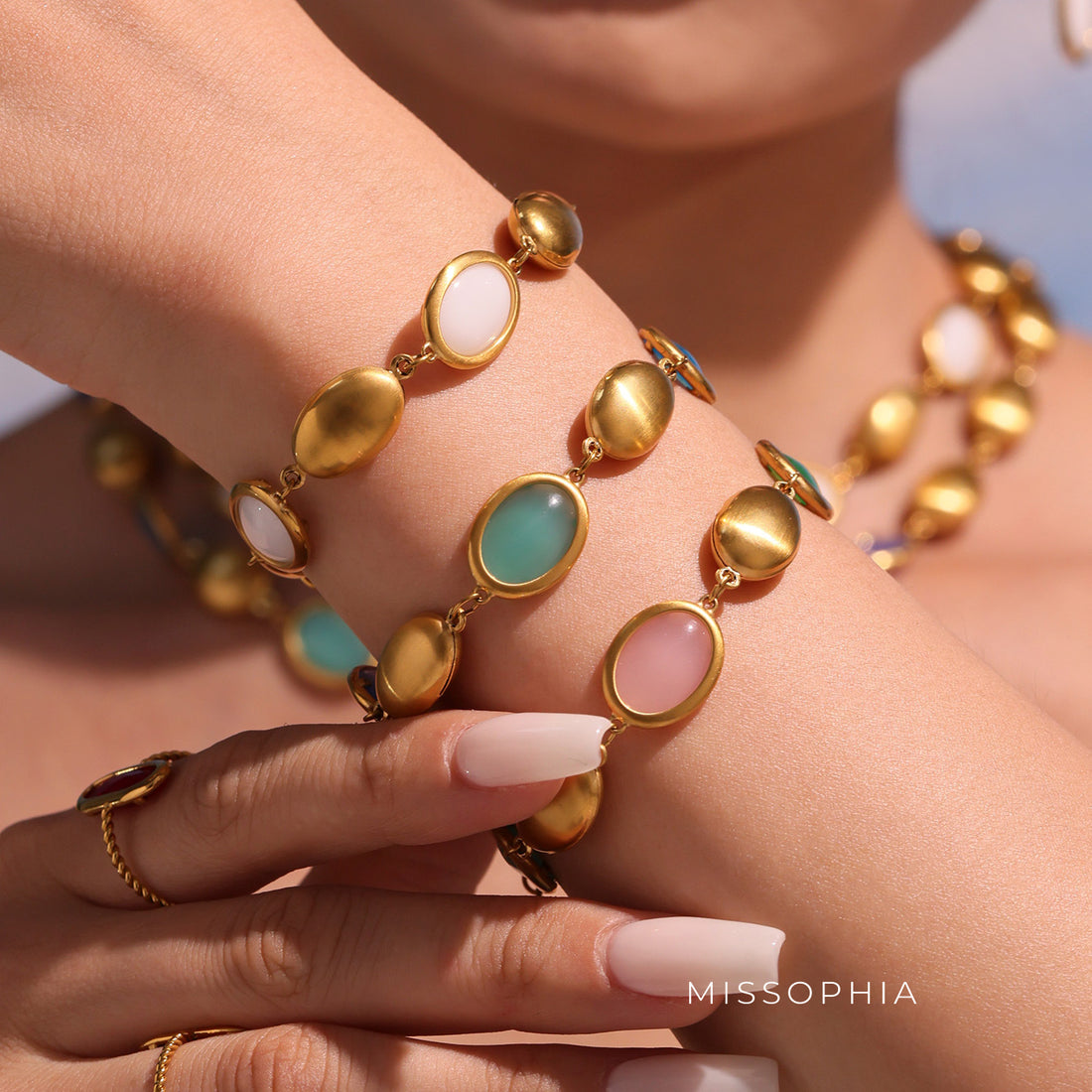 Asia Faceted Opal Gold Jewelry Set [UPHH6TTJ]