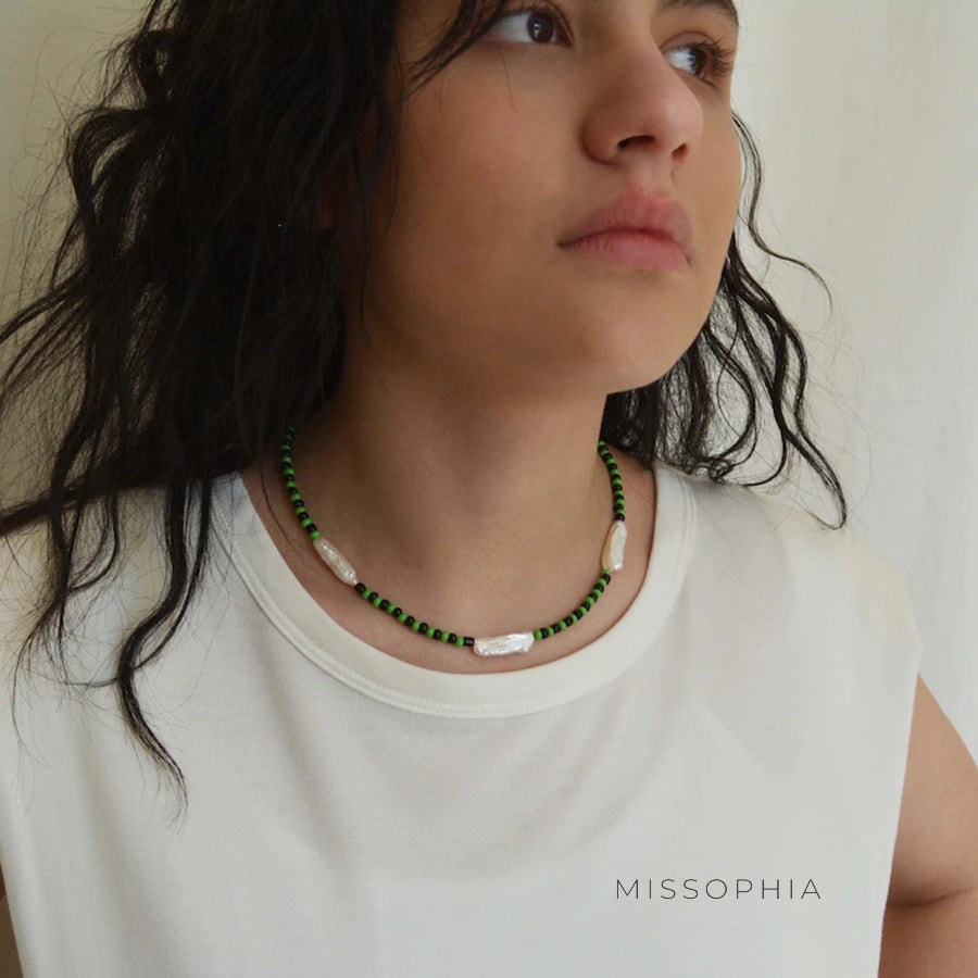 Audrey Asymmetrical Pearl Clavicle Chain [G3U4JA9K]