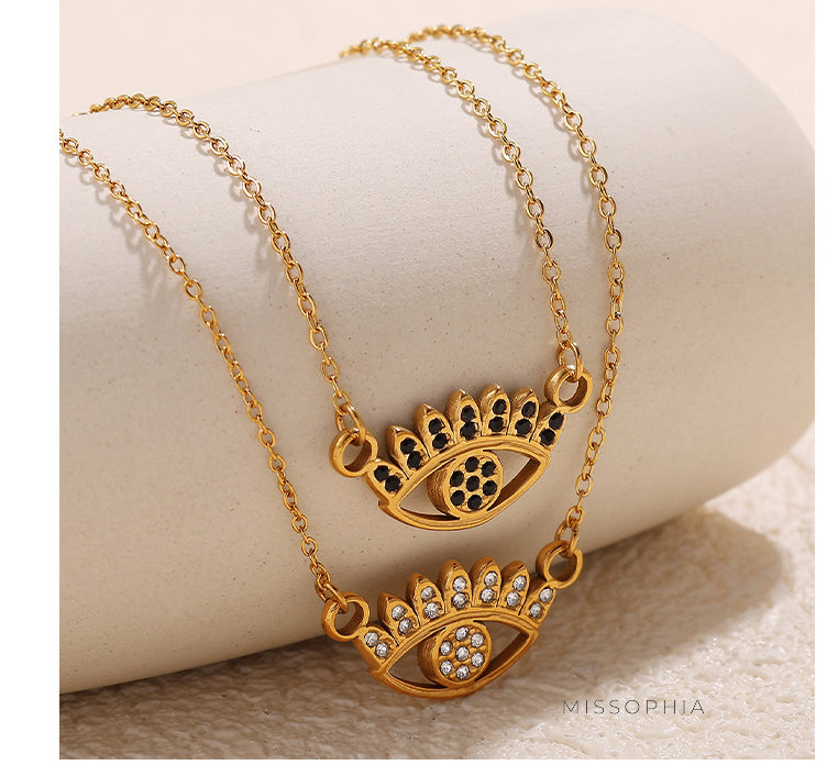 Ayah Devil's Eye Rhinestone Necklace [PRSROUJ1]