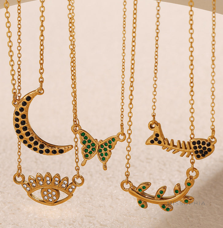Ayah Devil's Eye Rhinestone Necklace [HUT7SW8P]