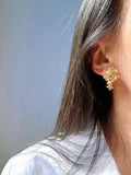 Azari Pearl Zircon Butterfly Earrings [TERZVPWX]