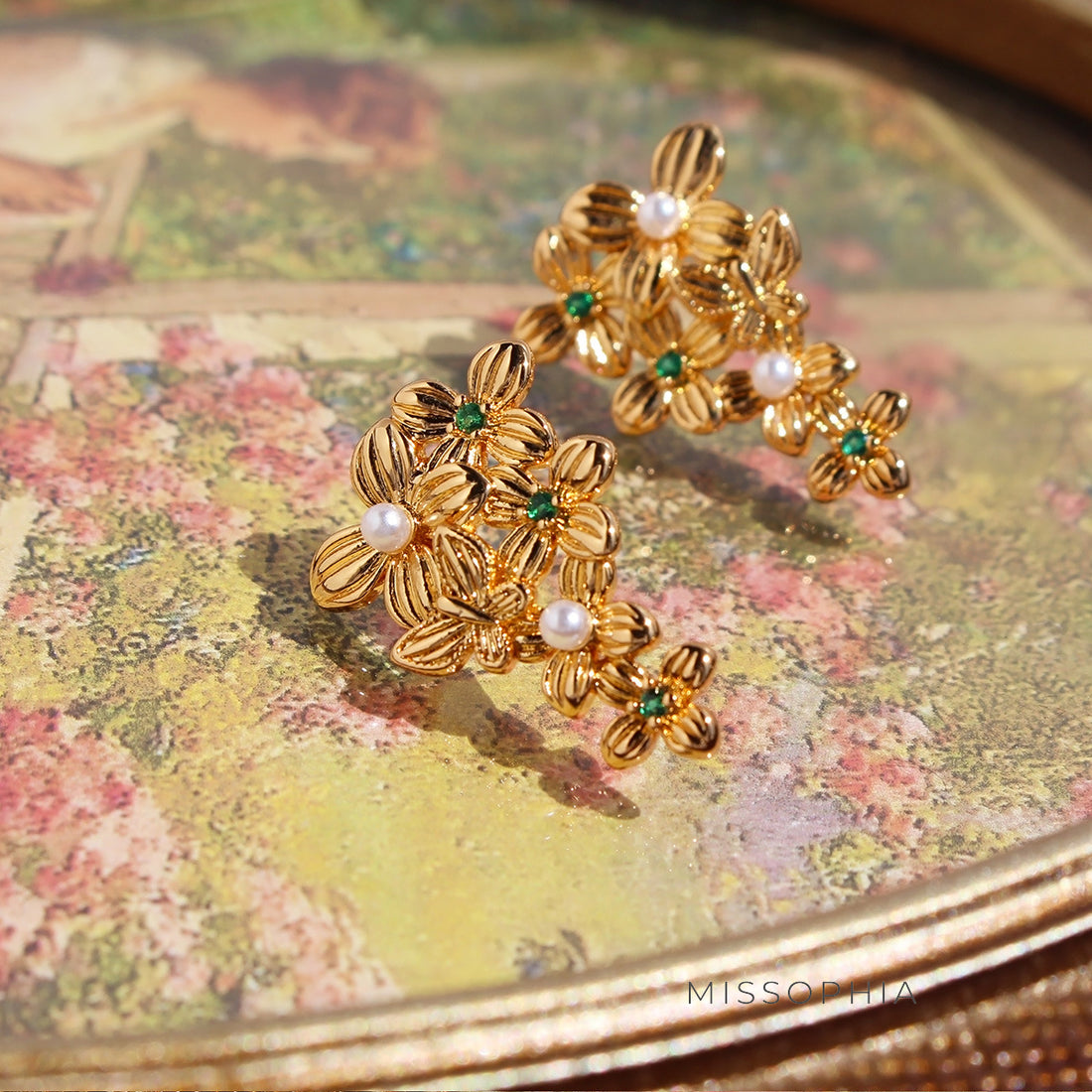 Azari Pearl Zircon Butterfly Earrings [LVC6QCXK]