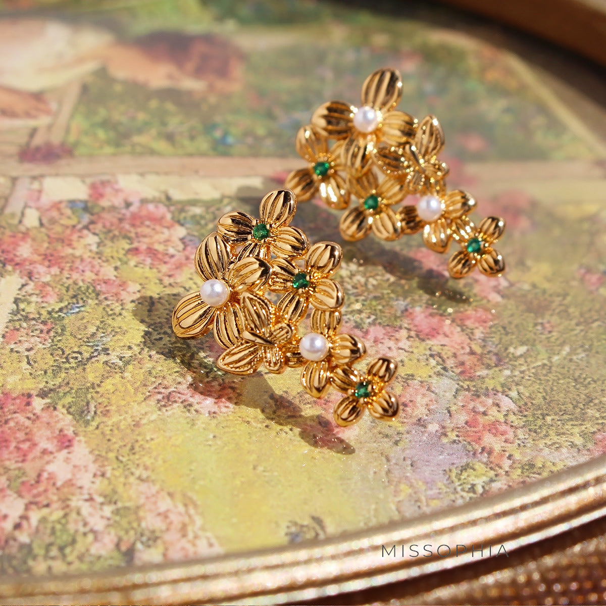Azari Pearl Zircon Butterfly Earrings [LVC6QCXK]