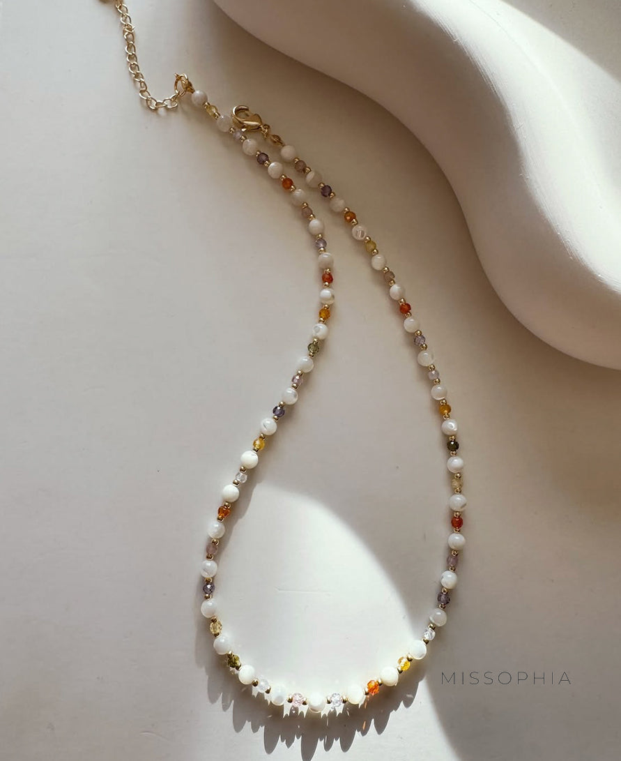 Azlynn Layered Pearl Heart Necklace [JQFEX46E]