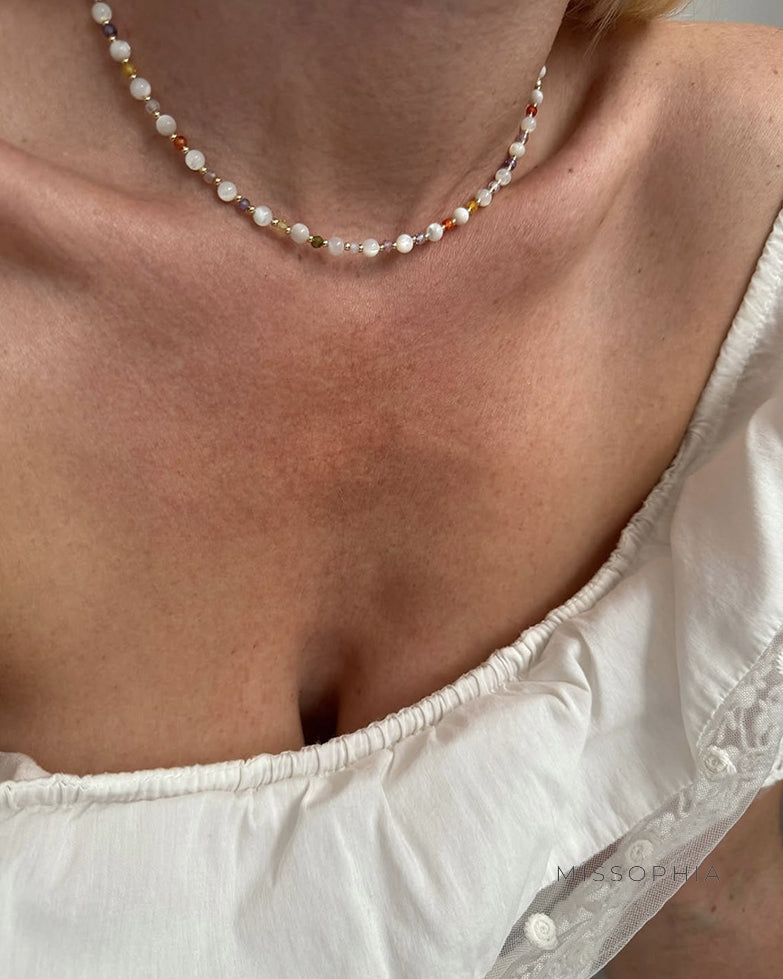 Azlynn Layered Pearl Heart Necklace [JK9DR709]