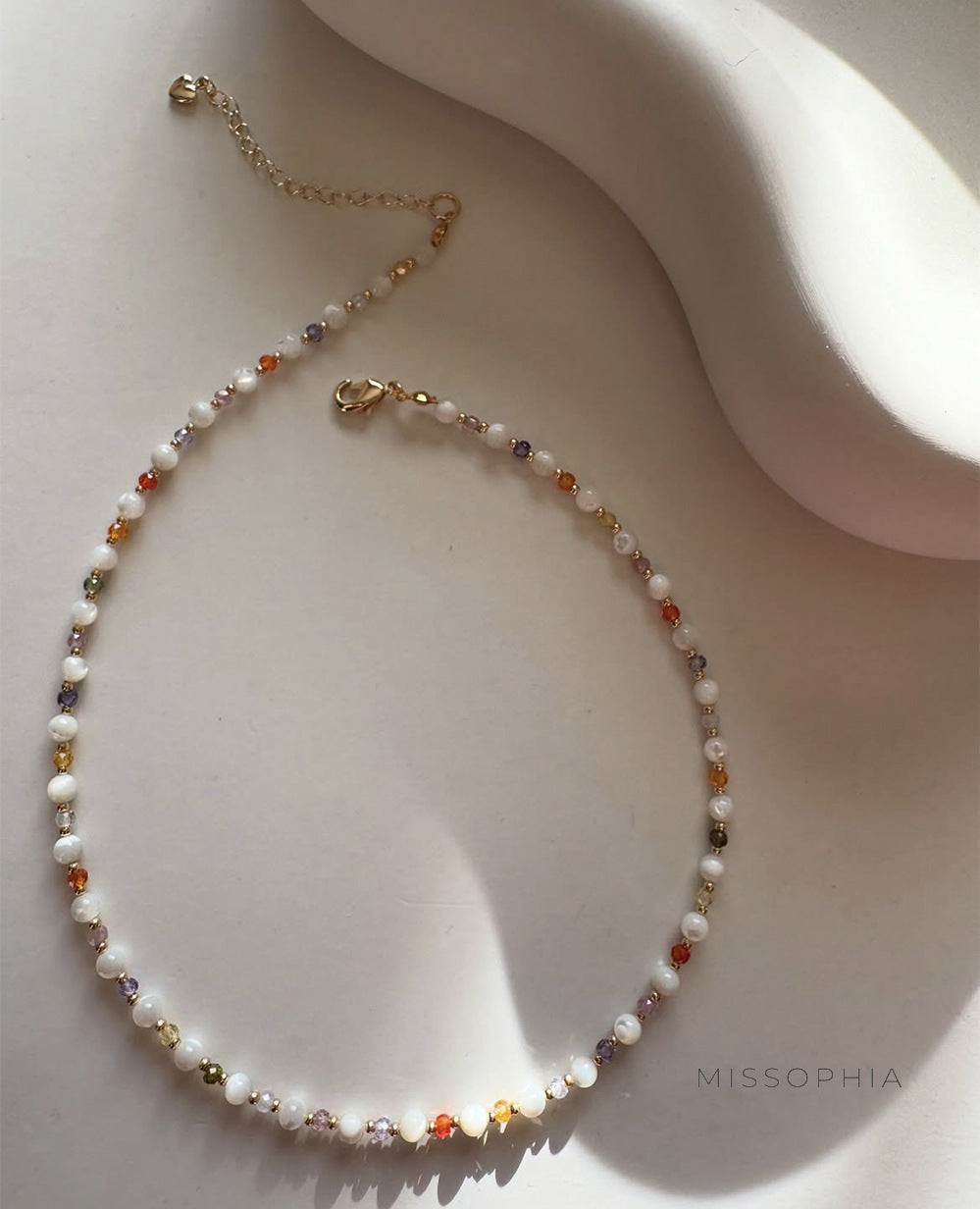 Azlynn Layered Pearl Heart Necklace [STVSHJ0D]