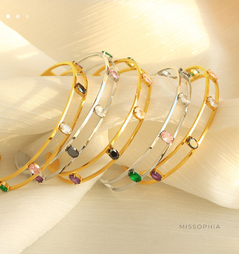 Azrael Zircon Open Cuff Bracelet [H9JAOTBR]