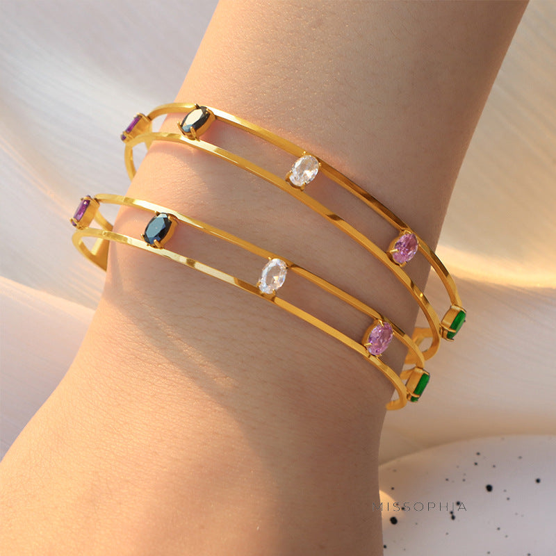 Azrael Zircon Open Cuff Bracelet [VKETK2LD]