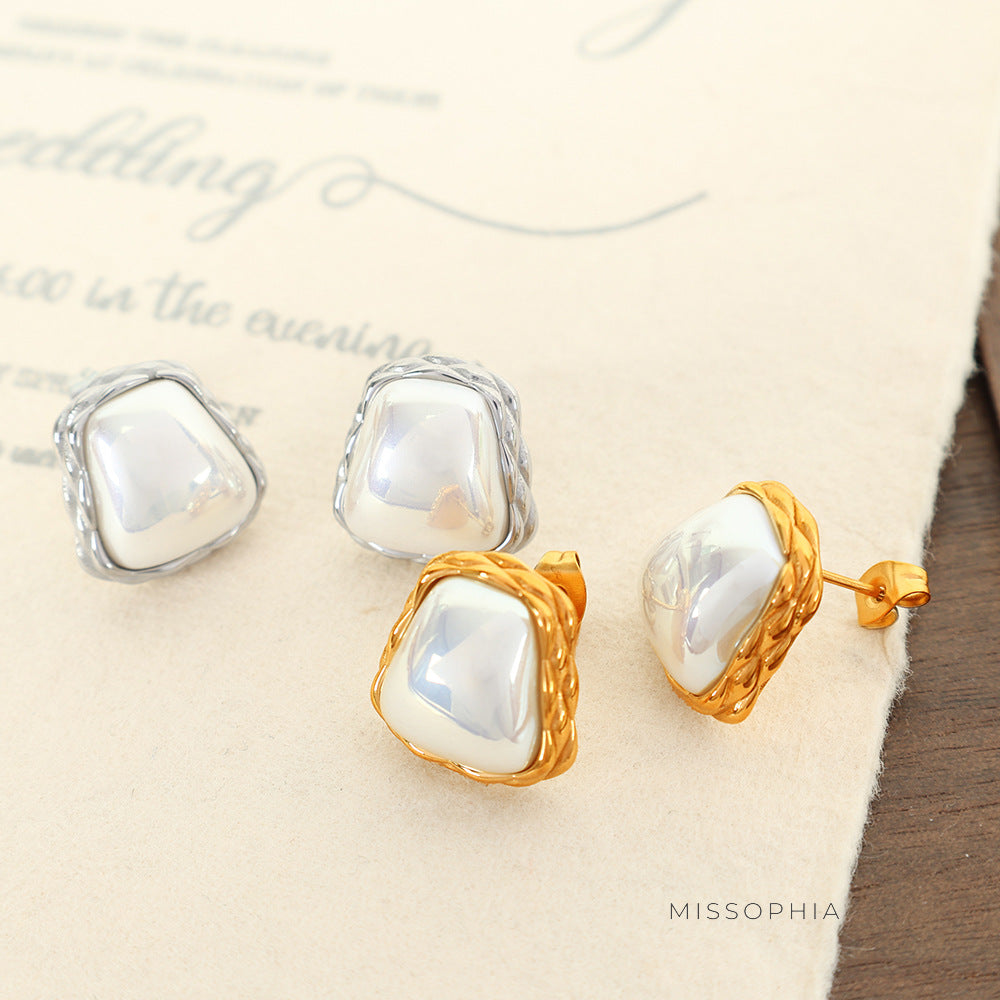 Baylie Pearl Asymmetrical Earrings [P7NSPM4I]