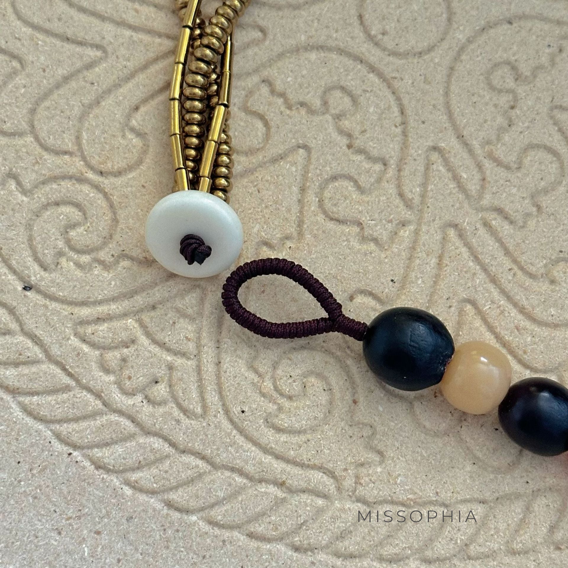 Braelynn Asymmetric Beaded Necklace [K14NP3PY]