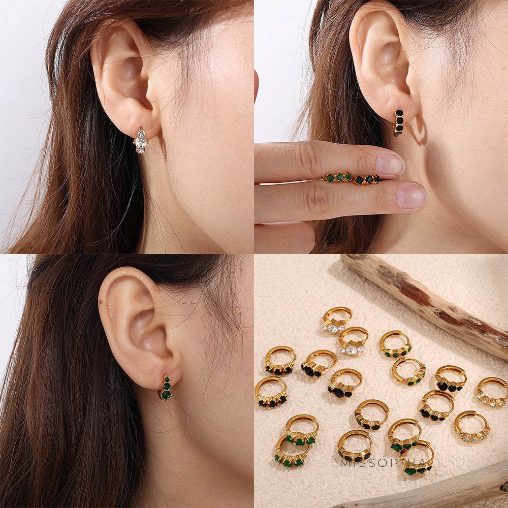 Britain Delicate Zircon Hoops [6LUTES4Q]