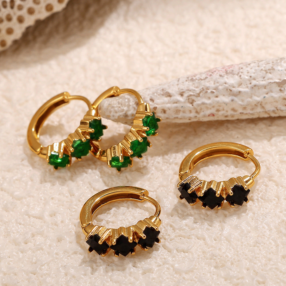 Britain Delicate Zircon Hoops [W7ON8NW1]
