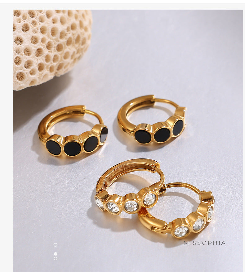 Britain Delicate Zircon Hoops [ZE6JR7XE]