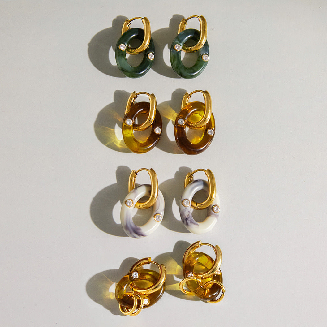 Bronwyn Maillard Resin Drop Earrings [Z386BDQC]