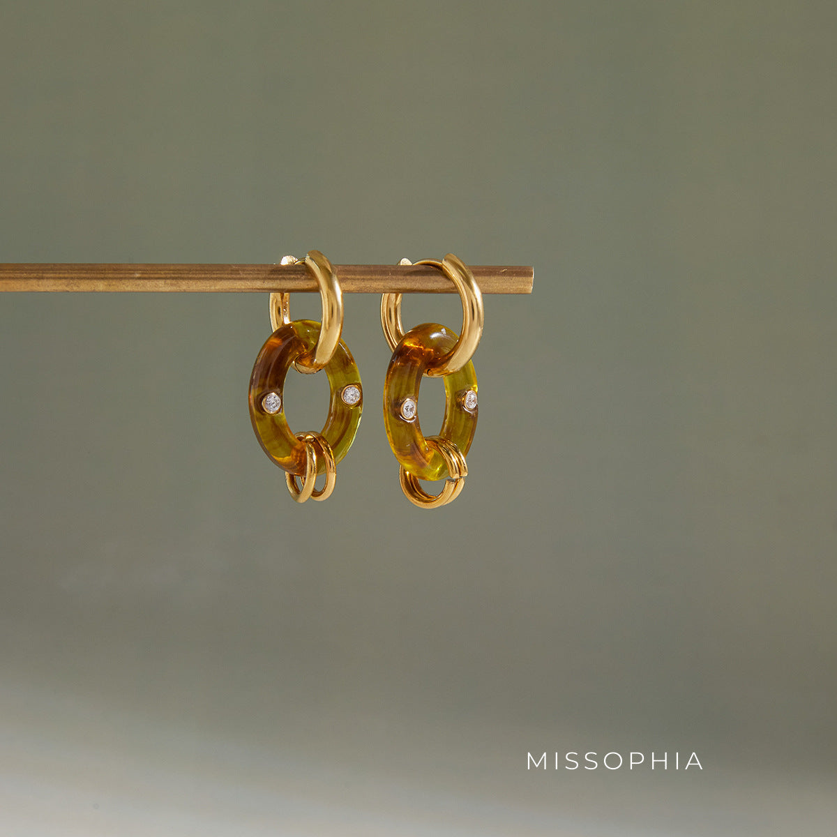 Bronwyn Maillard Resin Drop Earrings [TCI48I1O]