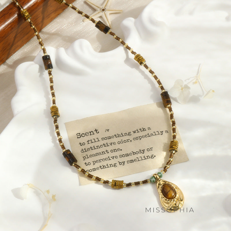 Brook Maillard Tiger Eye Necklace [T8084N87]