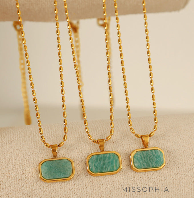 Carlynn Square Amazonite Necklace [68JR1QOV]