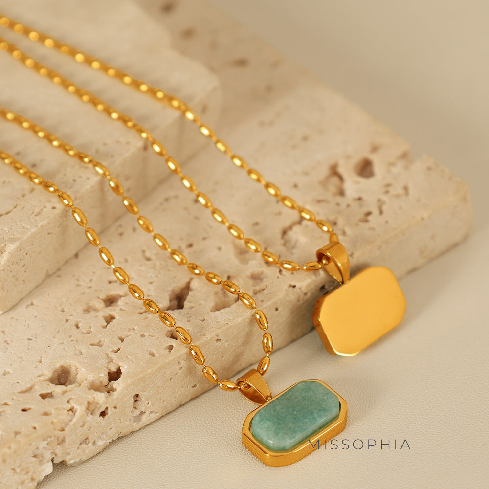 Carlynn Square Amazonite Necklace [IIZ79U91]
