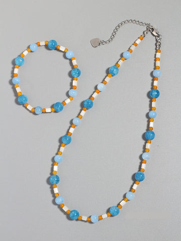 Caydence Ocean Hues Beaded Set [VTDOB0S5]