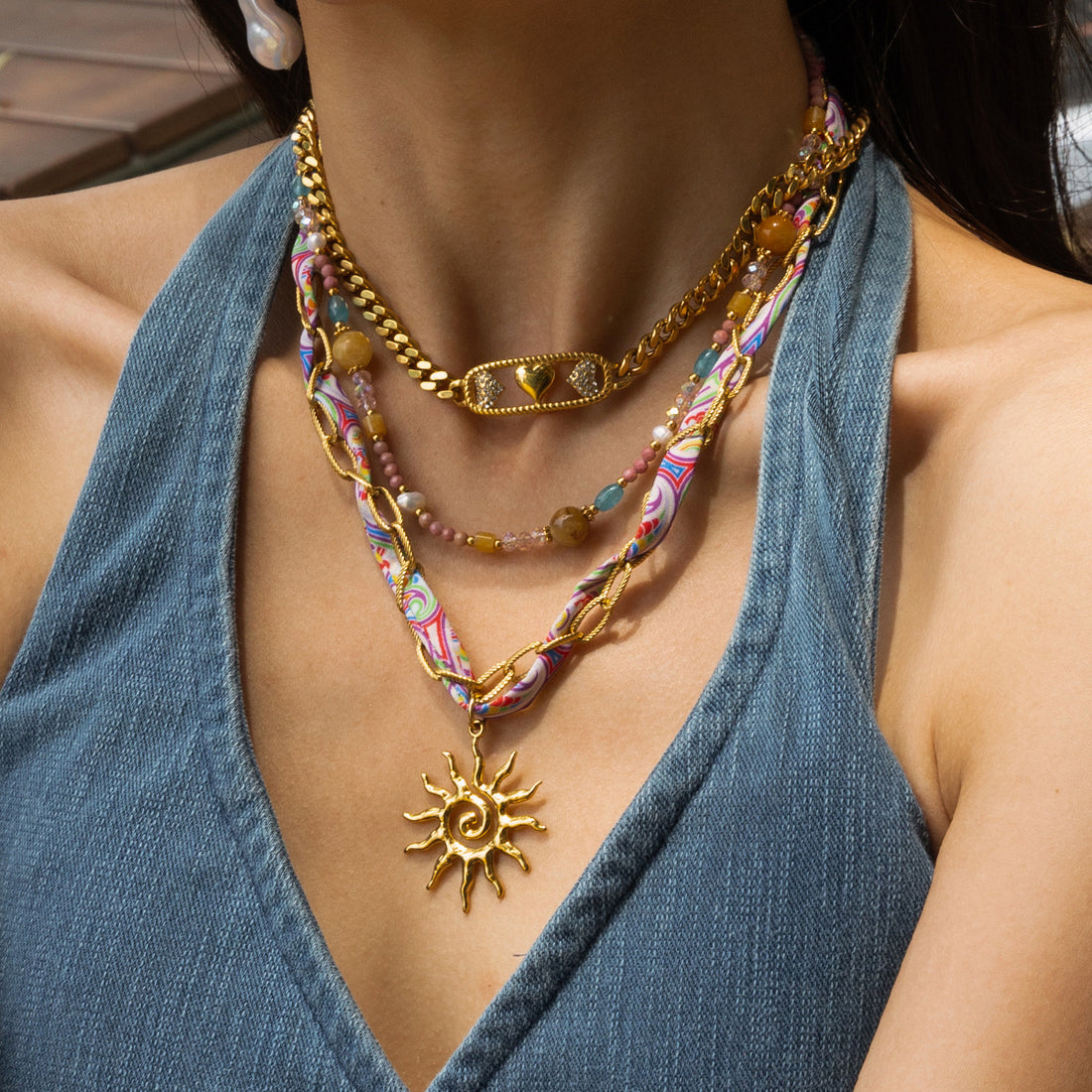 Charlette Delicate Celestial Necklace [2N6486VD]