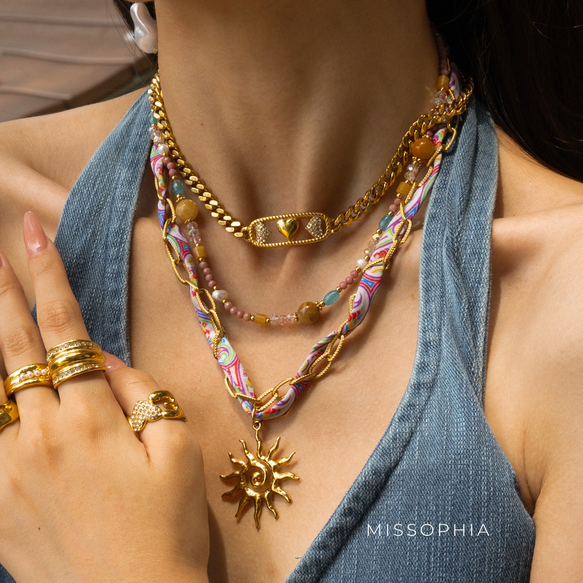 Charlette Delicate Celestial Necklace [RONTF1GA]