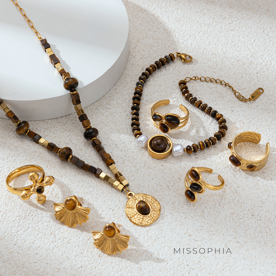 Christine Natural Stone Jewelry Set [6U5EQYCJ]