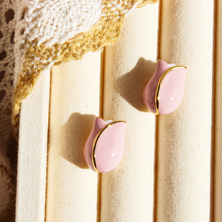 Coralee Enamel Tulip Stud Earrings [F5PARKH8]