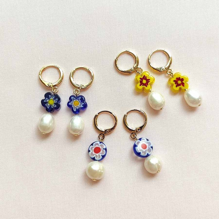 Coralyn Colorful Pearl Bloom Earrings [Y4BWNS3I]