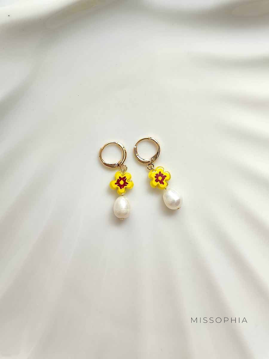 Coralyn Colorful Pearl Bloom Earrings [YPFOZABX]