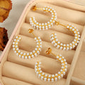 Darleen Elegant Pearl C-Hoops [4X0MRWCL]