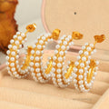 Darleen Elegant Pearl C-Hoops [8T6XVPJA]