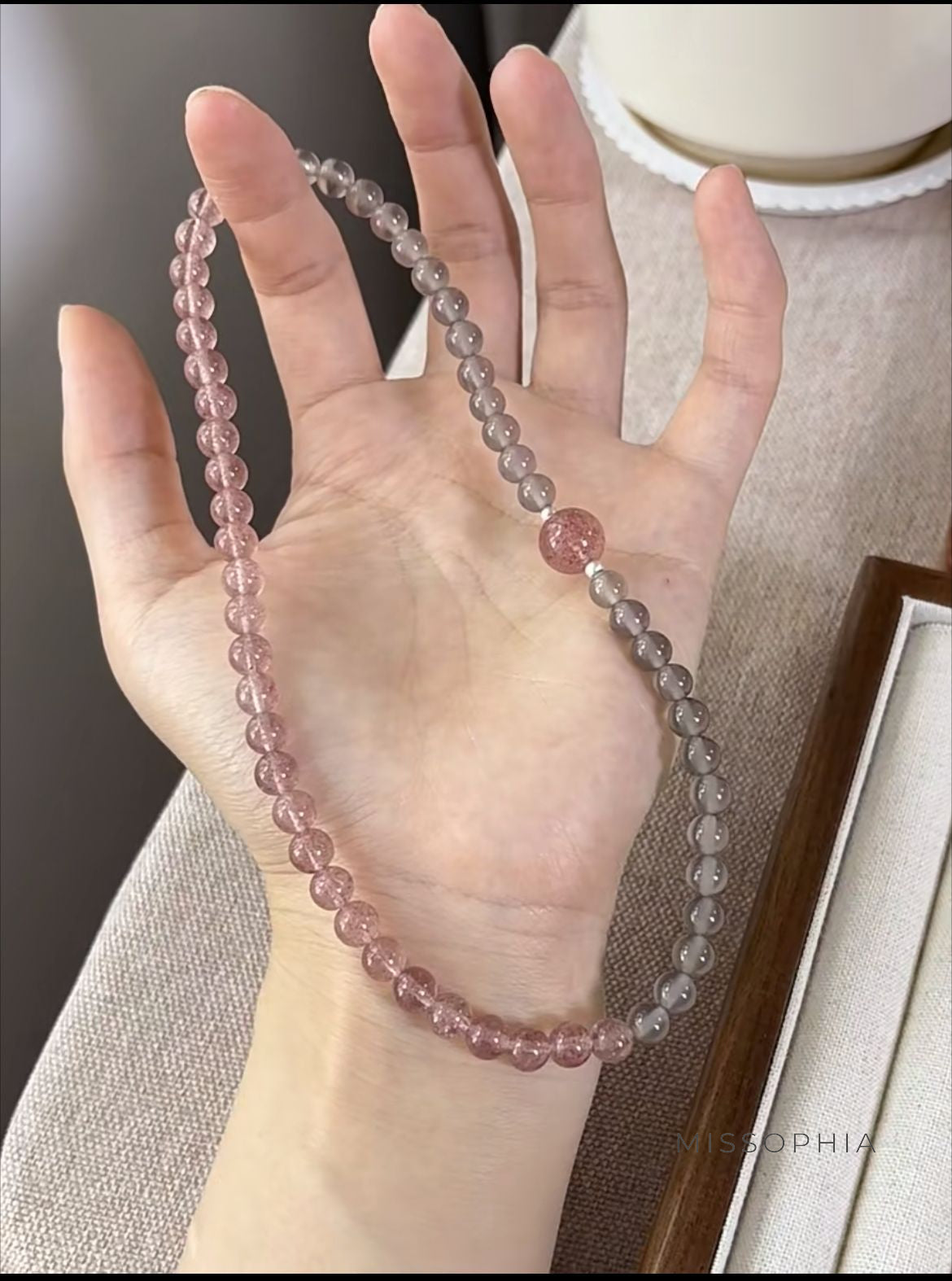 Dolores Strawberry Agate Stacked Bracelet [GERVNMLV]