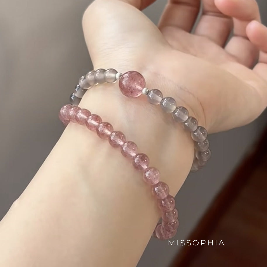 Dolores Strawberry Agate Stacked Bracelet [ZHZ3BJZW]
