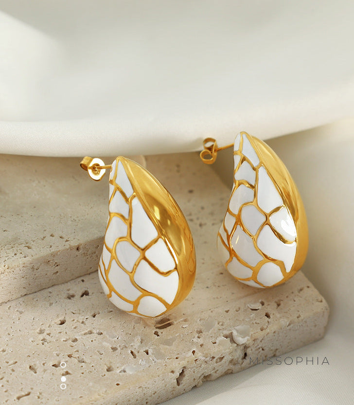 Ellieanna Retro Color Block Earrings [N7H8528R]