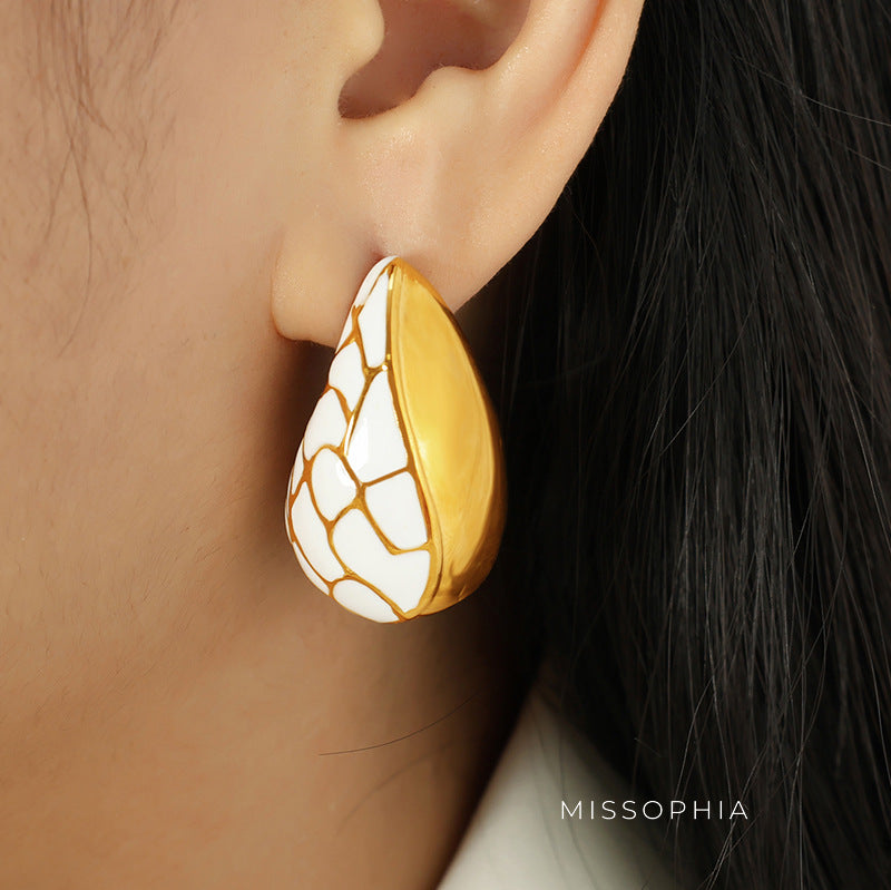 Ellieanna Retro Color Block Earrings [X85D7F8B]