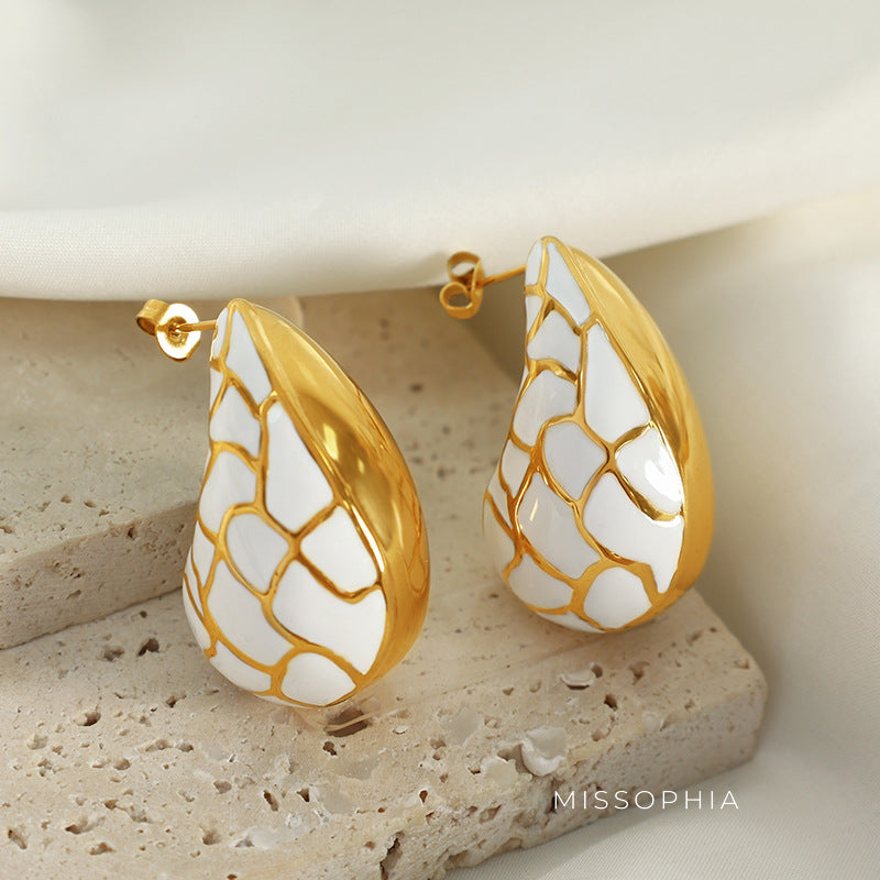 Ellieanna Retro Color Block Earrings [D5Q5U77I]