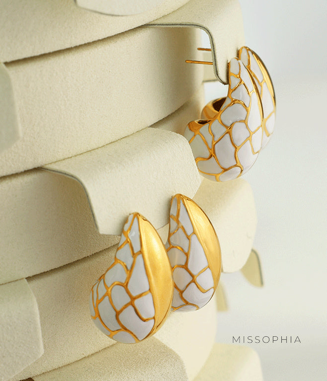 Ellieanna Retro Color Block Earrings [ARA2PPL0]