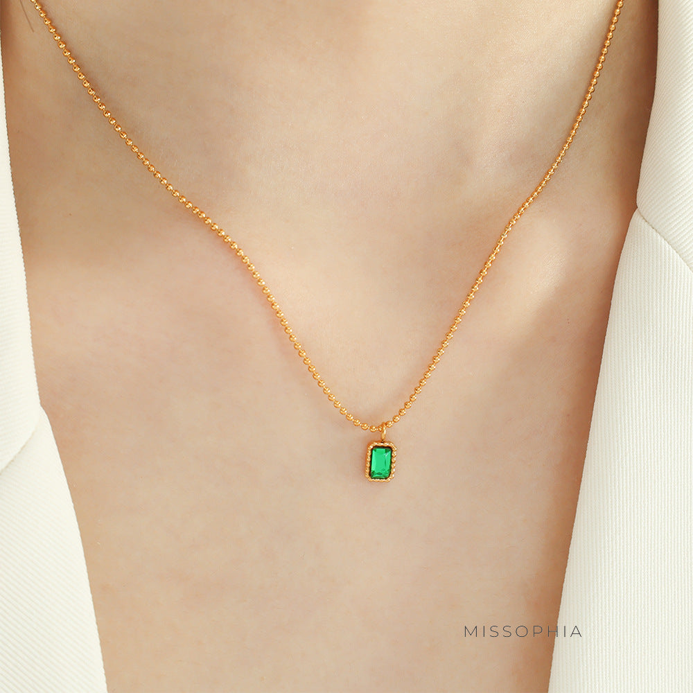 Emmajean Glass Stone Necklace [HSXALWUY]