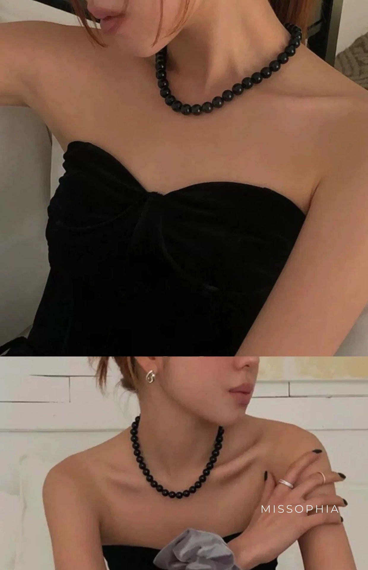 Emmanuella Onyx Beaded Necklace [2MDJ3Q9A]