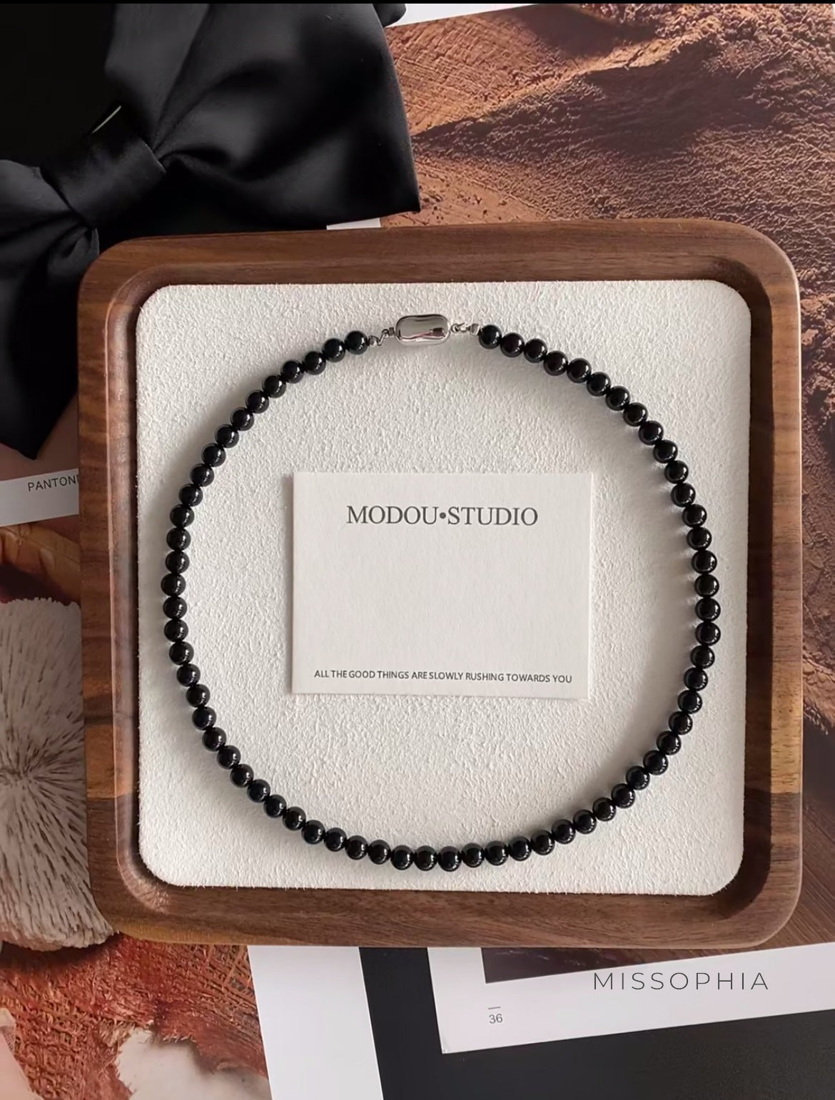 Emmanuella Onyx Beaded Necklace [7PVJIEC7]
