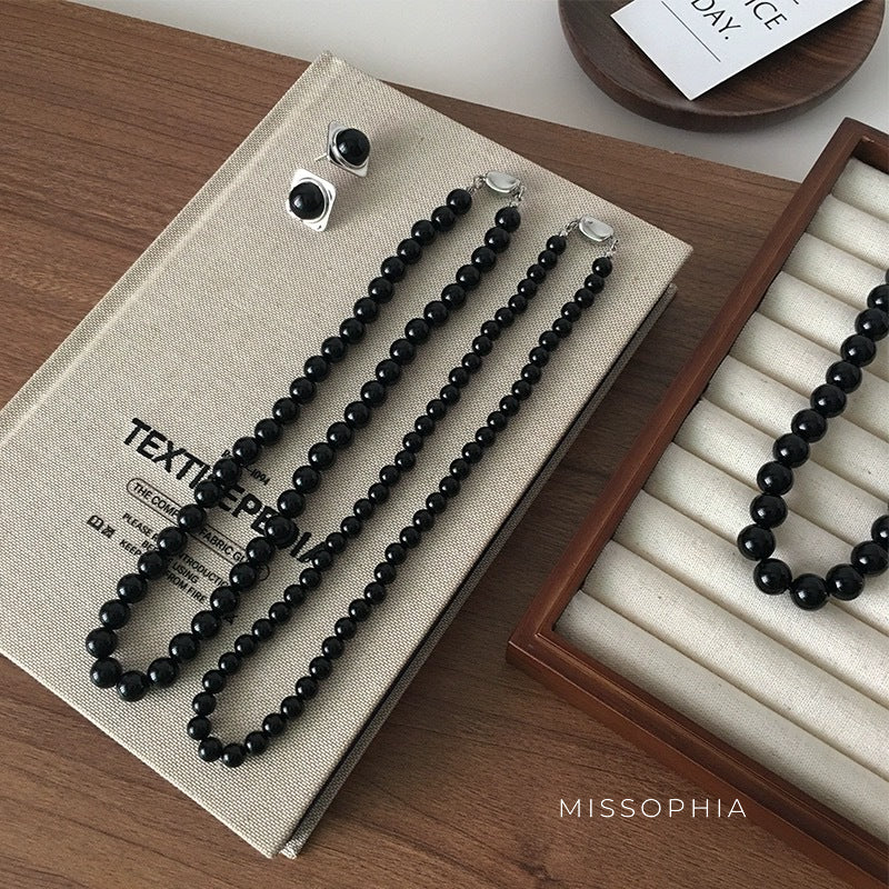 Emmanuella Onyx Beaded Necklace [DT5Q1OKK]